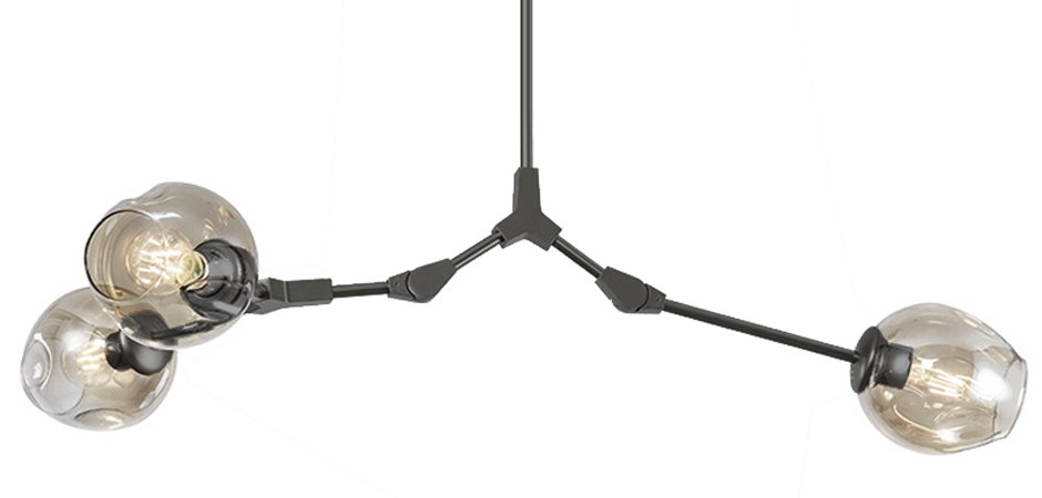 Люстра Сrumpled Glass Bubble Chandelier Gray 3 плафона Люстра Сrumpled Glass Bubble Chandelier Gray 3 плафона - Loft-Concept в Волгограде