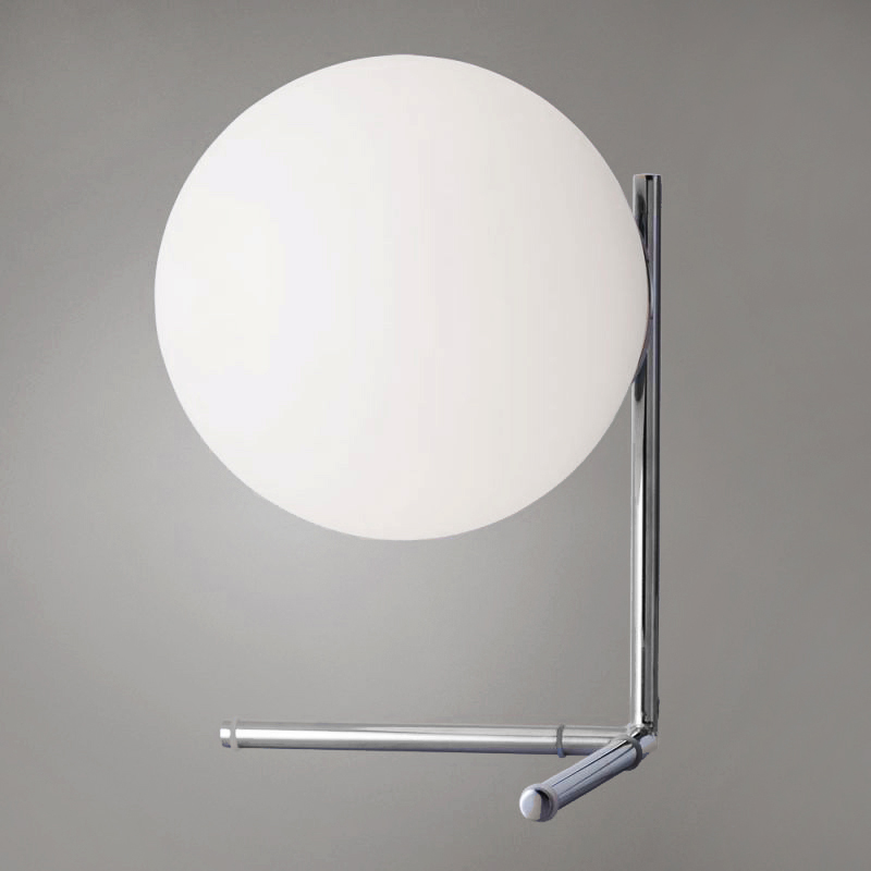 Настольная лампа IC Lighting Flos Table Chrome Хром Прозрачный белый Настольная лампа IC Lighting Flos Table Chrome Хром Прозрачный белый в Волгограде | Loft Concept