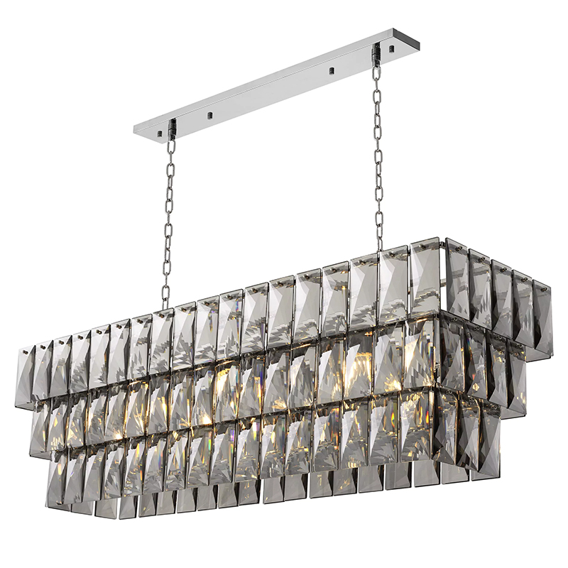 Люстра Eichholtz Chandelier Amazone Rectangular Nickel Никель Стекло Смок Люстра Eichholtz Chandelier Amazone Rectangular Nickel Никель Стекло Смок в Волгограде | Loft Concept