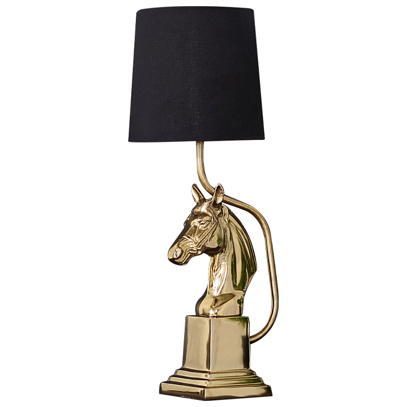 Настольная лампа с абажуром Lampshade Horse Sculpture Gold Черный Глянцевое золото Настольная лампа с абажуром Lampshade Horse Sculpture Gold Черный Глянцевое золото в Волгограде | Loft Concept