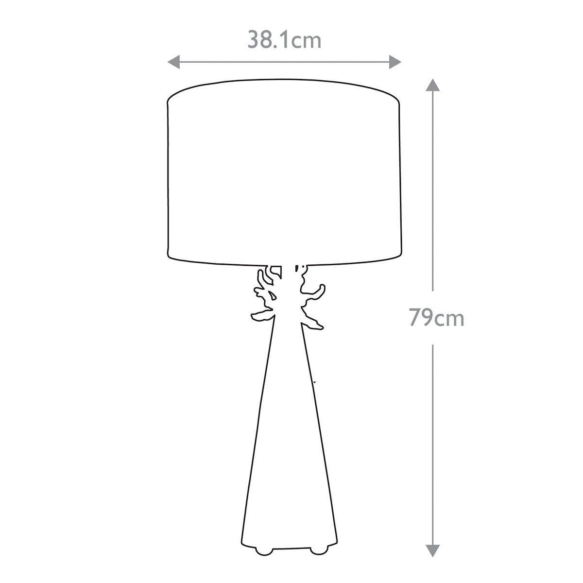 Настольная лампа с декоративным элементом золотого цвета и цилиндрическим абажуром из папье-маше светлого оттенка Flambeau в Волгограде