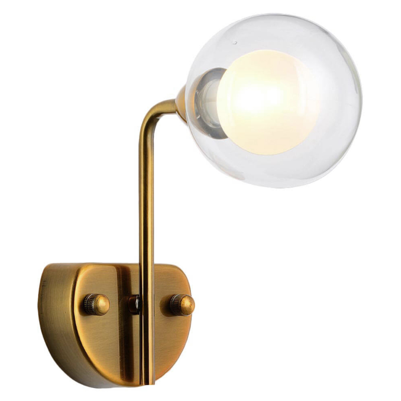 Бра Bistro Globe Milk Wall Lamp Прозрачный белый Латунь Бра Bistro Globe Milk Wall Lamp Прозрачный белый Латунь в Волгограде | Loft Concept