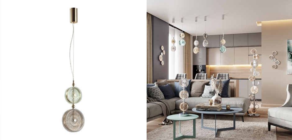 Подвесной светодиодный светильник Peony Green&Brown Подвесной светодиодный светильник Peony Green&Brown - Loft-Concept в Волгограде