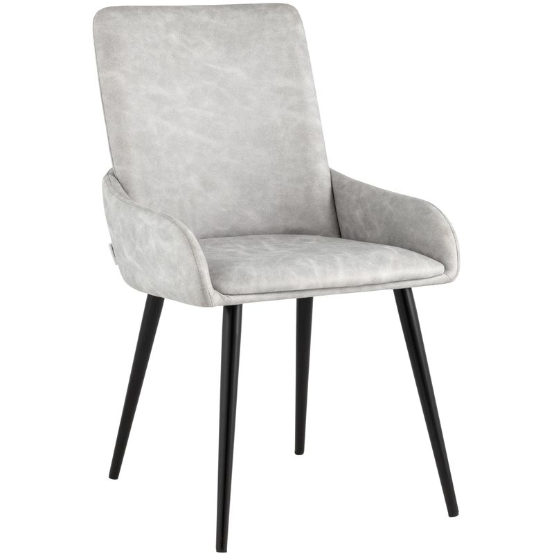 Стул Munchen Chair Светло-Серая Искусственная Замша Светло-серый Черный Стул Munchen Chair Светло-Серая Искусственная Замша Светло-серый Черный в Волгограде | Loft Concept