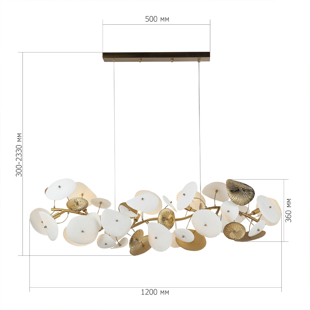 Люстра с белыми и золотистыми цветами G9 Dahlia Flowers Lamp в Волгограде