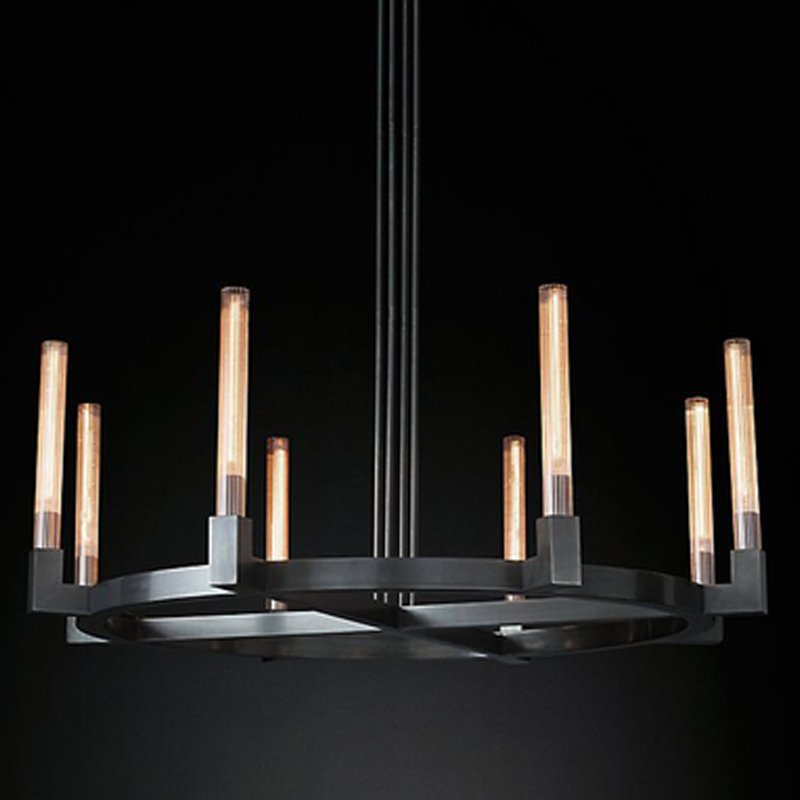 Люстра RH CANELLE Round Chandelier 8 Modern Black Черный Люстра RH CANELLE Round Chandelier 8 Modern Black Черный в Волгограде | Loft Concept