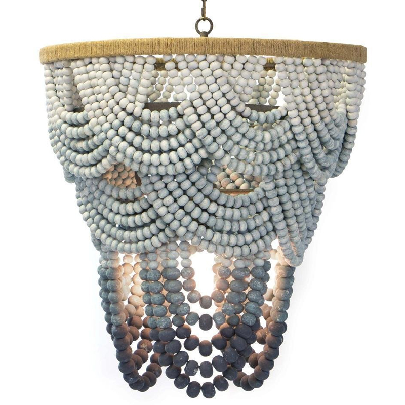 Многоярусная люстра украшенная круглыми бусами Gradient Grey Chandelier Серо-голубой Молочный Песочный Многоярусная люстра украшенная круглыми бусами Gradient Grey Chandelier Серо-голубой Молочный Песочный в Волгограде | Loft Concept