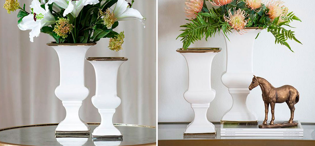 Ваза керамическая белая Sheila - фото