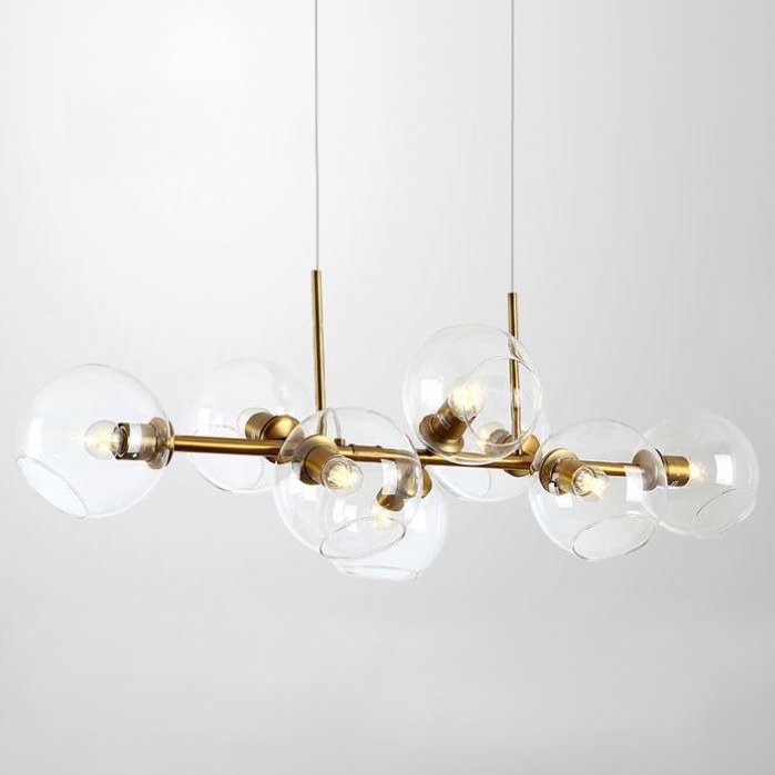Люстра Staggered Glass Chandelier 8 Золотой Прозрачное Стекло Люстра Staggered Glass Chandelier 8 Золотой Прозрачное Стекло в Волгограде | Loft Concept