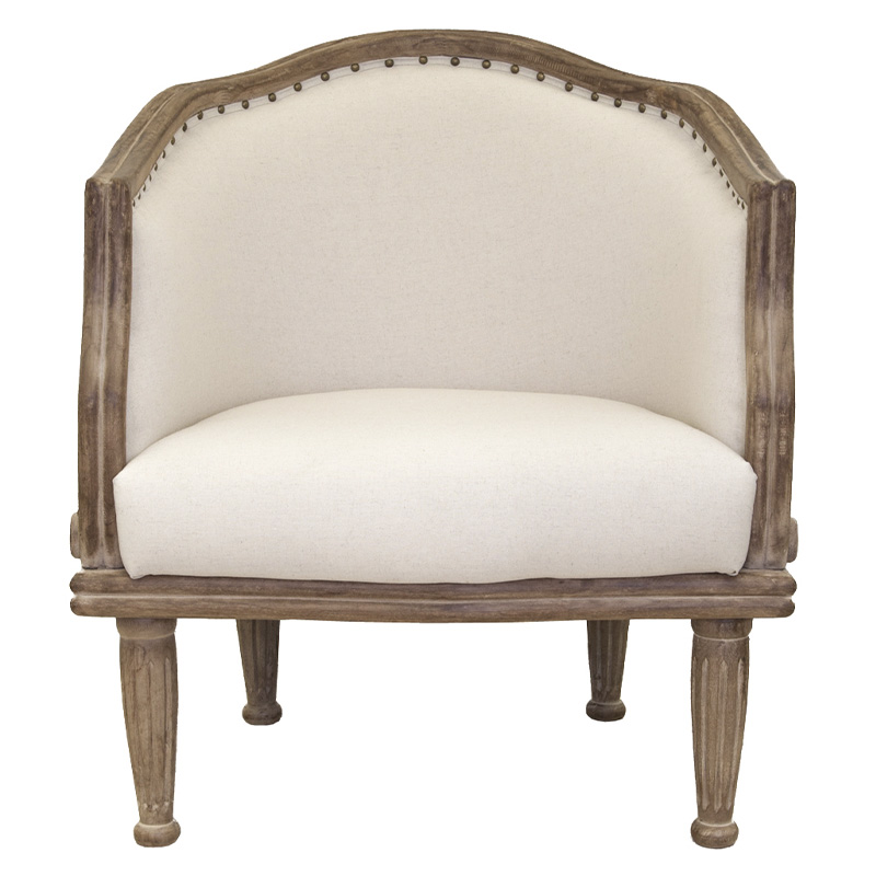 Кресло низкое с мягкой обивкой из льна на 4-х деревянных ножках Emile Armchair beige Бежевый Коричневый Кресло низкое с мягкой обивкой из льна на 4-х деревянных ножках Emile Armchair beige Бежевый Коричневый в Волгограде | Loft Concept