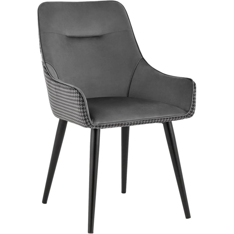 Стул Joan Chair Ткань Гусиная Лапка Серый Черный Стул Joan Chair Ткань Гусиная Лапка Серый Черный в Волгограде | Loft Concept