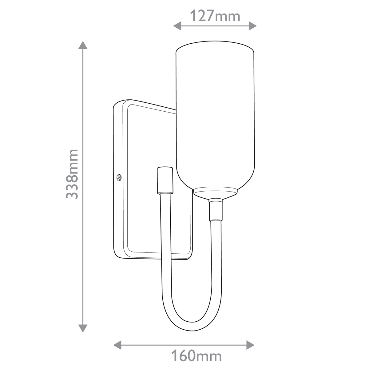  Бра с прямоугольным черным основанием и белым матовым цилиндрическим плафоном Kichler в Волгограде