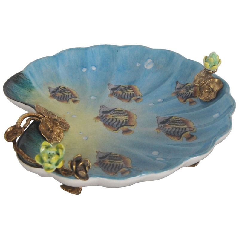 Блюдо Dish Blue Shell Бронза Голубой Блюдо Dish Blue Shell Бронза Голубой в Волгограде | Loft Concept