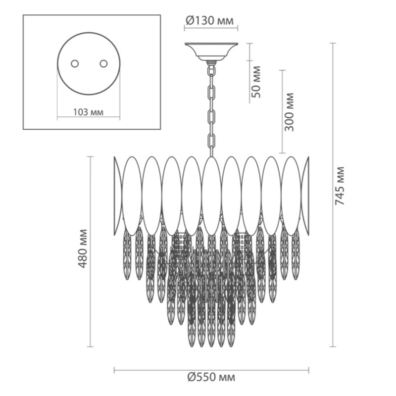Люстра KEBO KING CHANDELIER four cascades D 55 Люстра KEBO KING CHANDELIER four cascades D 55 в Волгограде