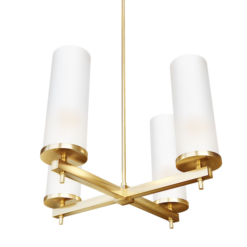 Люстра Дизайнерская Candle Holder 4 лампы Латунь Белый Люстра Дизайнерская Candle Holder 4 лампы Латунь Белый в Волгограде | Loft Concept