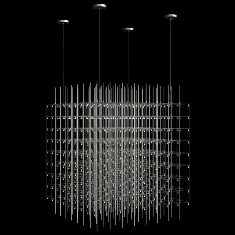 Светодиодная Люстра Куб Universe Square Glass by Quasar 80 см Серебряный Светодиодная Люстра Куб Universe Square Glass by Quasar 80 см Серебряный в Волгограде | Loft Concept