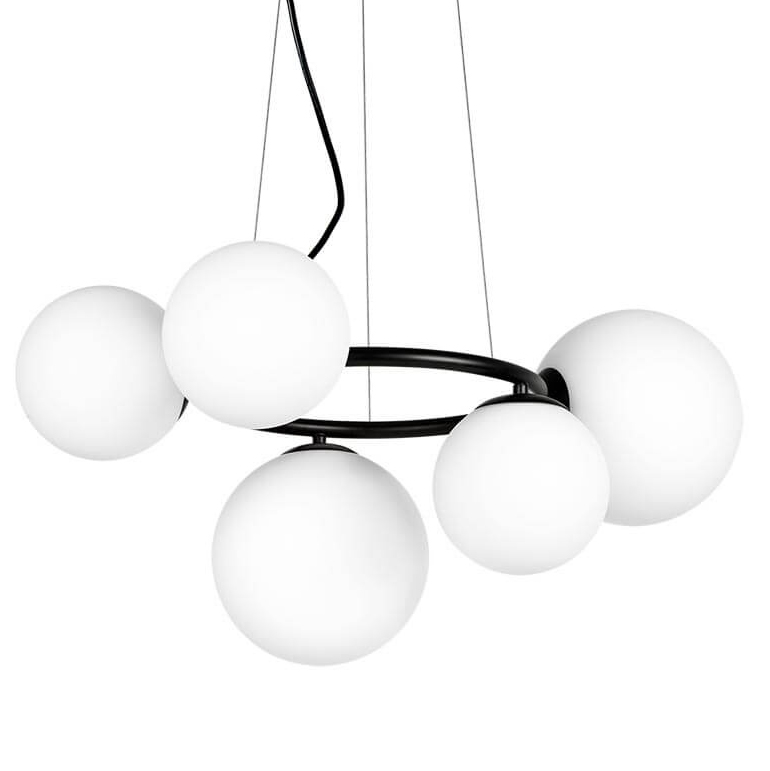 Люстра Bubbles on Ring Chandelier Black Белый Черный Люстра Bubbles on Ring Chandelier Black Белый Черный в Волгограде | Loft Concept