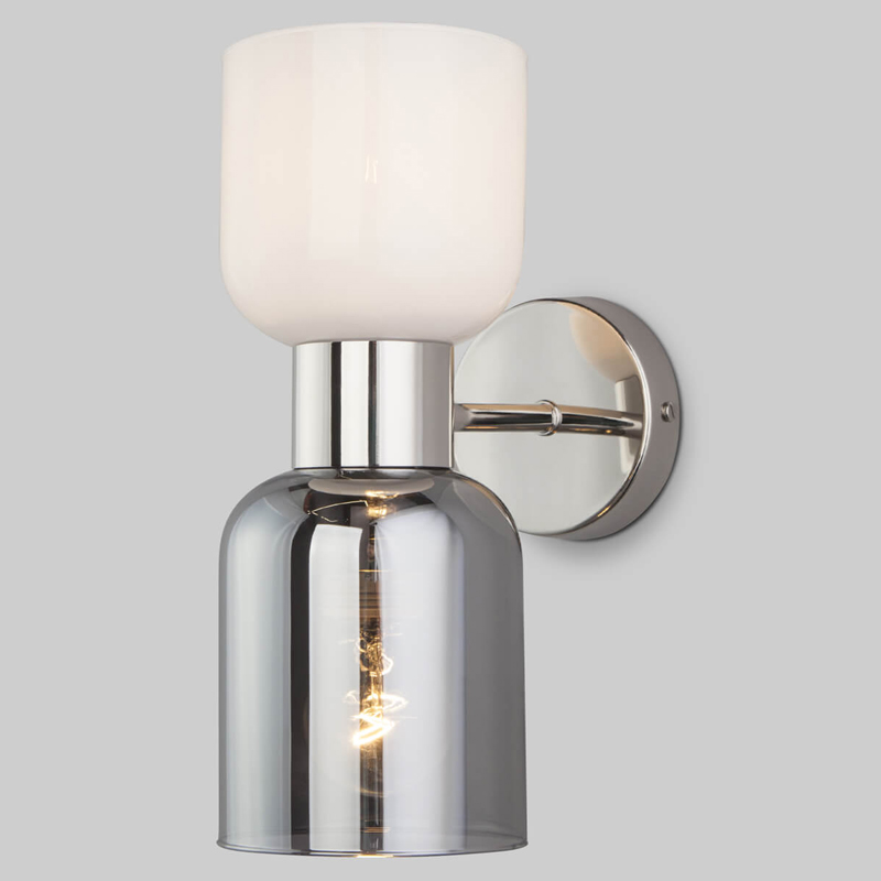 Бра Light maker studio Sconce white and smok Никель Стекло Смок Белый Бра Light maker studio Sconce white and smok Никель Стекло Смок Белый в Волгограде | Loft Concept