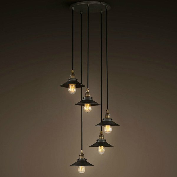 Люстра Loft Cone Pendant 5 Черный Люстра Loft Cone Pendant 5 Черный в Волгограде | Loft Concept