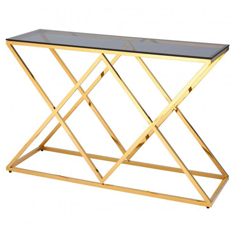 Консоль Milan Console Прозрачное Стекло Золотой Консоль Milan Console Прозрачное Стекло Золотой в Волгограде | Loft Concept