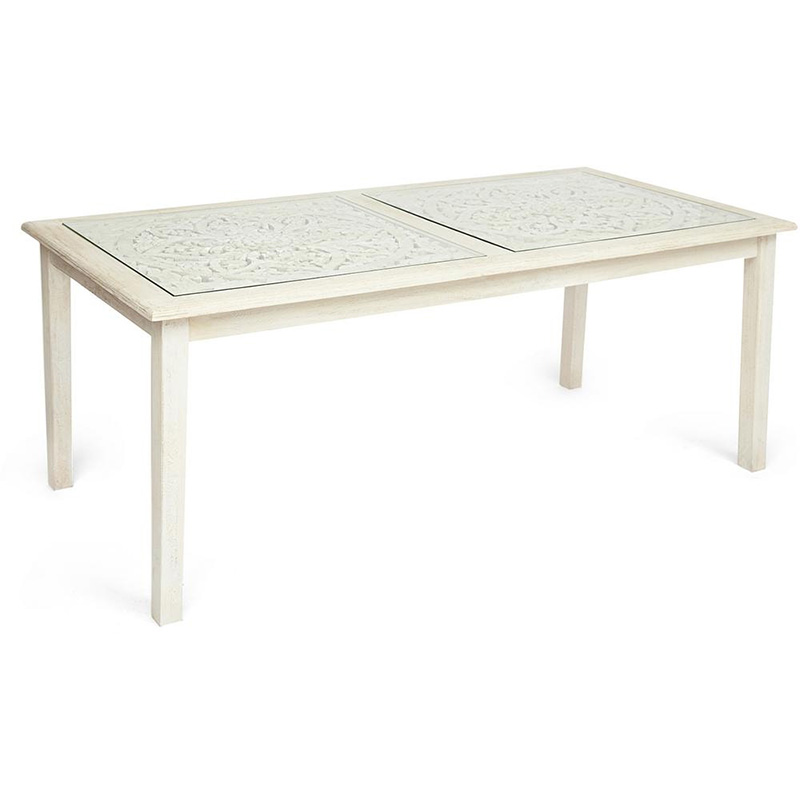 Обеденный стол Indian antique white Table Белый Обеденный стол Indian antique white Table Белый в Волгограде | Loft Concept