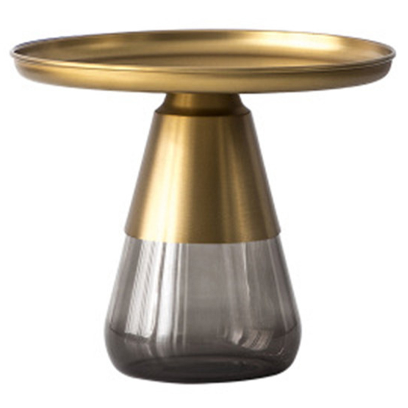 Круглый приставной стол Classico Round Grey Side Table High Серый Латунь Круглый приставной стол Classico Round Grey Side Table High Серый Латунь в Волгограде | Loft Concept