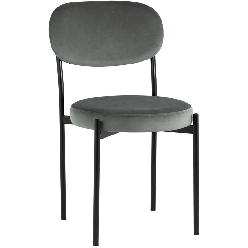 Стул Alfie Chair Темно-Серый Велюр Серый Черный Стул Alfie Chair Темно-Серый Велюр Серый Черный в Волгограде | Loft Concept