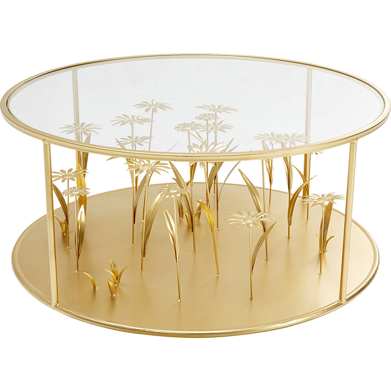 Кофейный стол Golden Flowers Золотой Прозрачный Кофейный стол Golden Flowers Золотой Прозрачный в Волгограде | Loft Concept