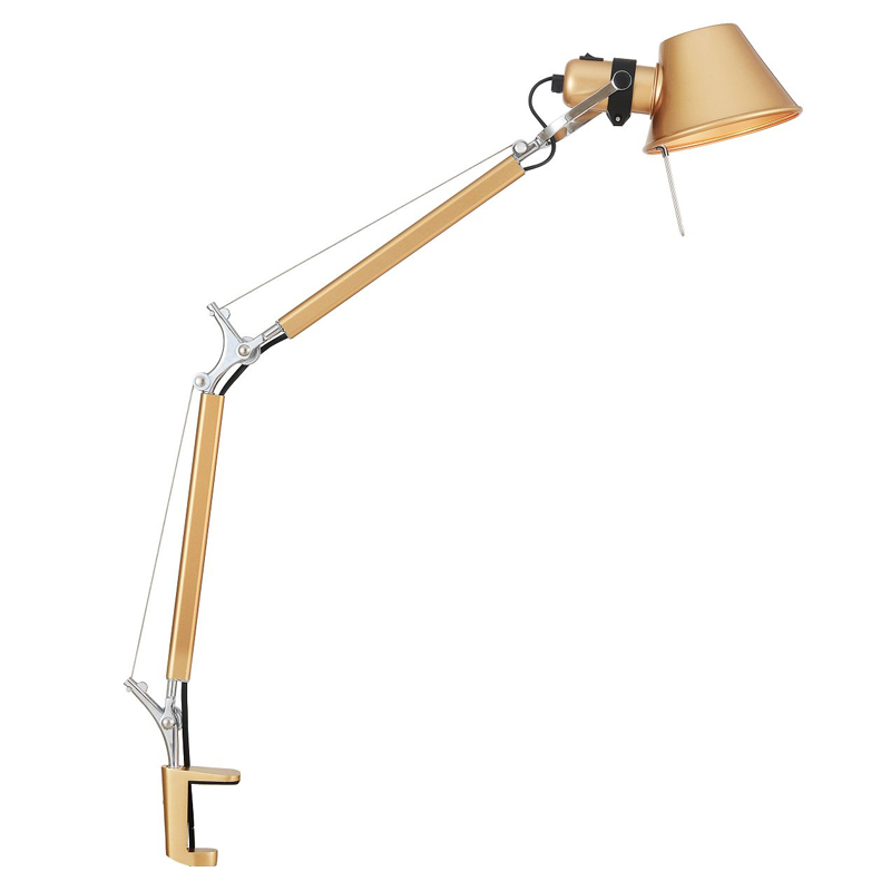 Настольная лампа с креплением на столешницу Artemide Золотой Хром Настольная лампа с креплением на столешницу Artemide Золотой Хром в Волгограде | Loft Concept