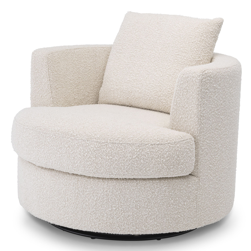 Кресло Eichholtz Swivel Chair Felix Кремовый Черный Кресло Eichholtz Swivel Chair Felix Кремовый Черный в Волгограде | Loft Concept