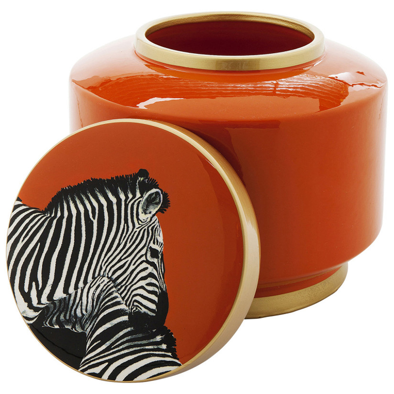 Ваза с крышкой Orange Zebra Оранжевый Ваза с крышкой Orange Zebra Оранжевый в Волгограде | Loft Concept