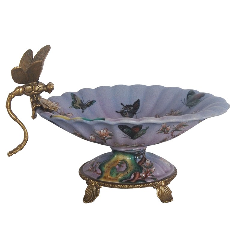 Блюдо Bronze Dragonfly and Butterflies Бронза Мульти Голубой пастельный Блюдо Bronze Dragonfly and Butterflies Бронза Мульти Голубой пастельный в Волгограде | Loft Concept