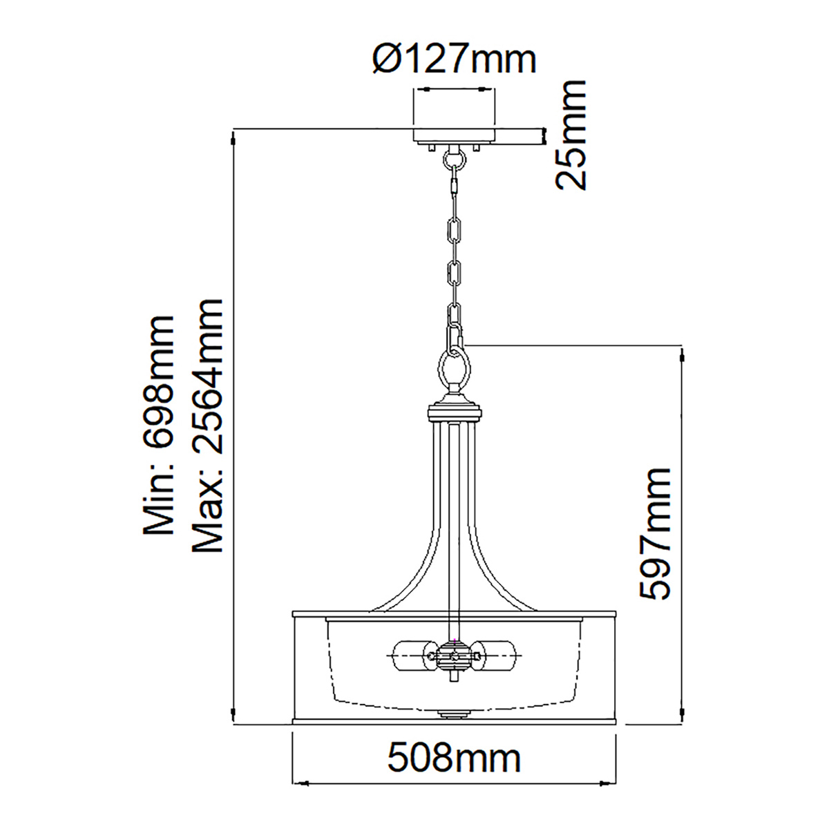 Люстра подвесная с двойным круглым плафоном из органзы и матового стекла Kichler в Волгограде