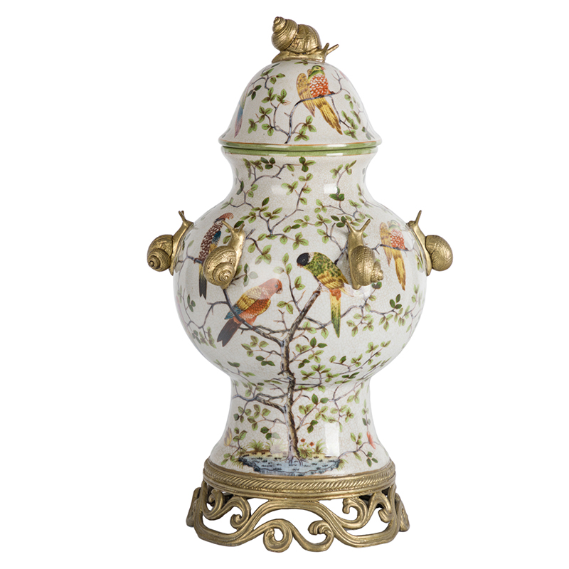 Ваза с крышкой Golden Snails Vase Золотой Белый Мульти Ваза с крышкой Golden Snails Vase Золотой Белый Мульти в Волгограде | Loft Concept
