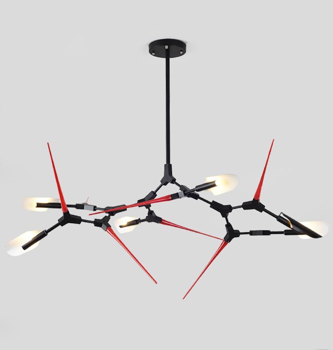 Люстра Red Spikes Chandelier 6 Черный Красный Люстра Red Spikes Chandelier 6 Черный Красный в Волгограде | Loft Concept