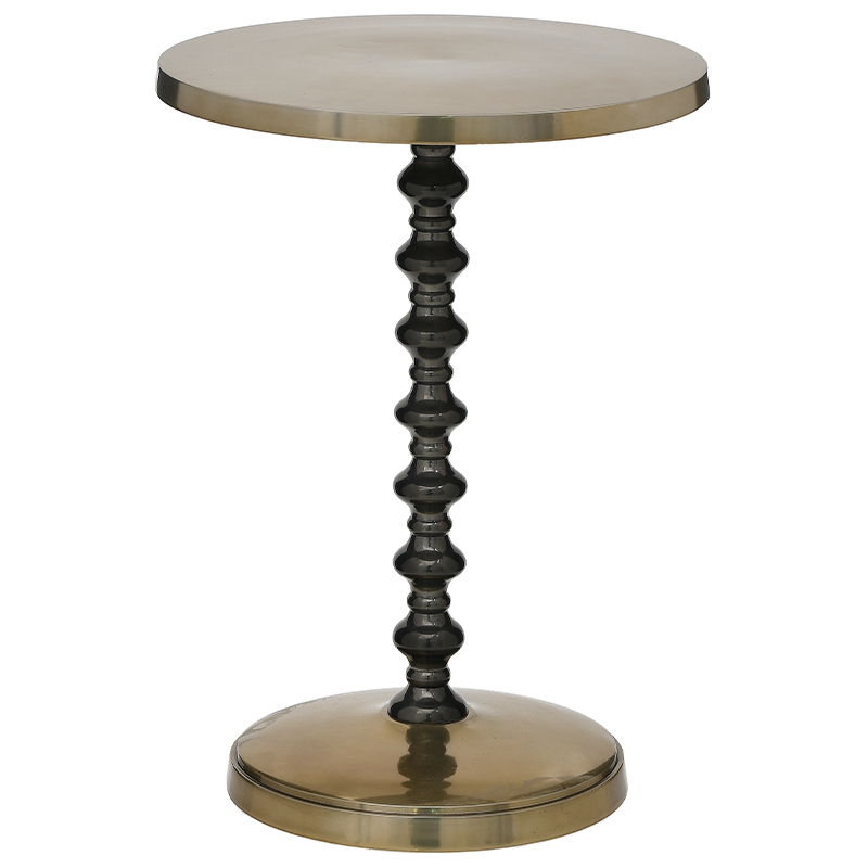 Круглый приставное стол Carther Round Side Table Золотой Черный Круглый приставное стол Carther Round Side Table Золотой Черный в Волгограде | Loft Concept