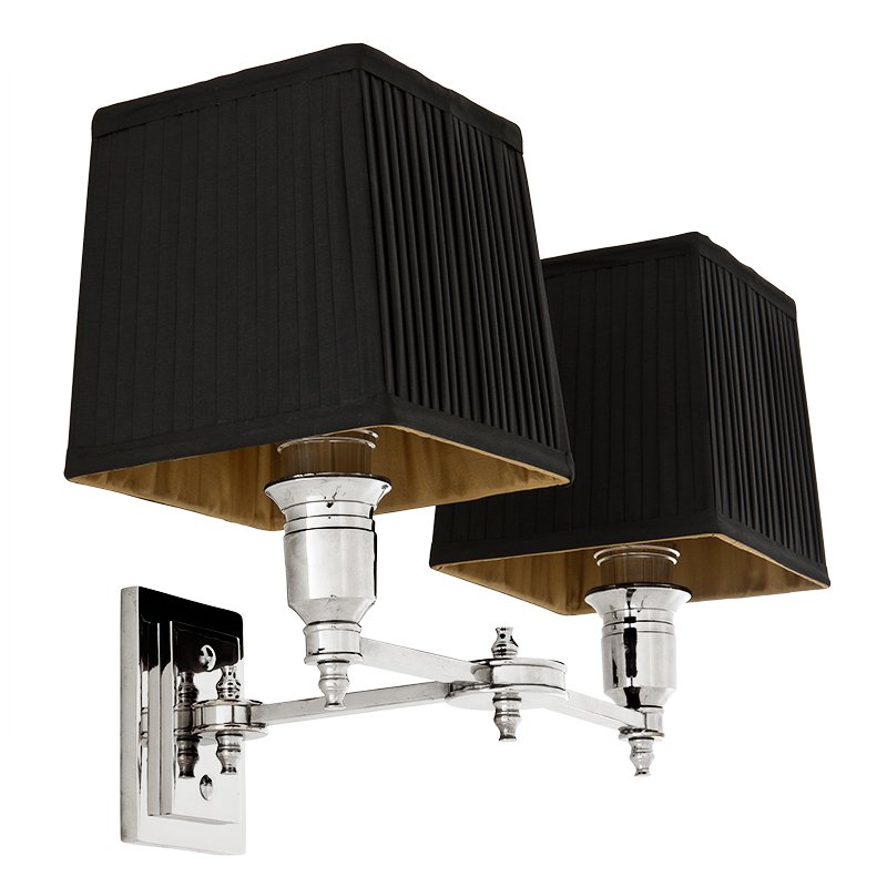 Бра Wall Lamp Lexington Double Nickel+Black Никель Черный Бра Wall Lamp Lexington Double Nickel+Black Никель Черный в Волгограде | Loft Concept