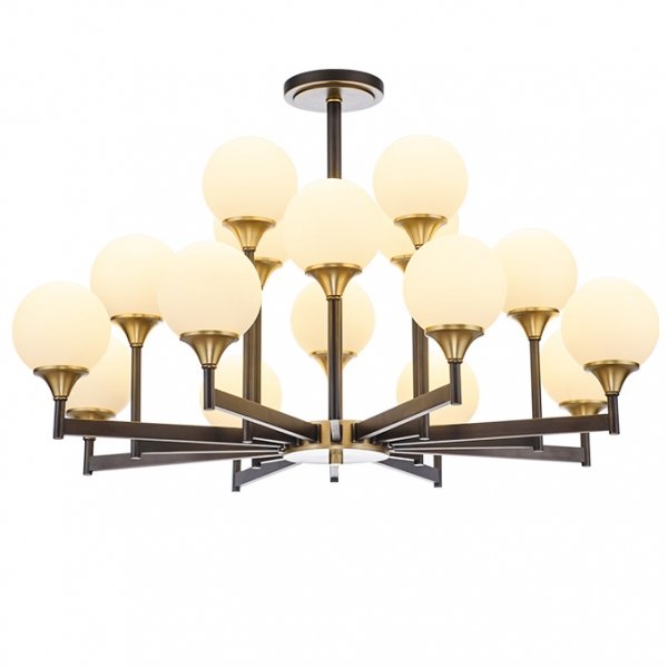 Люстра Ball Valley Chandelier 16 Белый Латунь Люстра Ball Valley Chandelier 16 Белый Латунь в Волгограде | Loft Concept