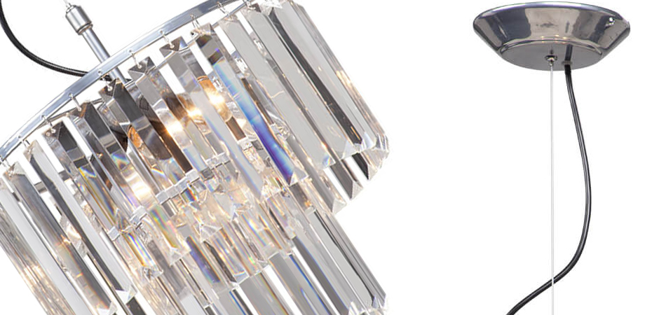 Люстра ODEON CLEAR GLASS 2-TIER Chrome прозрачное стекло D 31 Люстра ODEON CLEAR GLASS 2-TIER Chrome прозрачное стекло D 31 - Loft-Concept в Волгограде