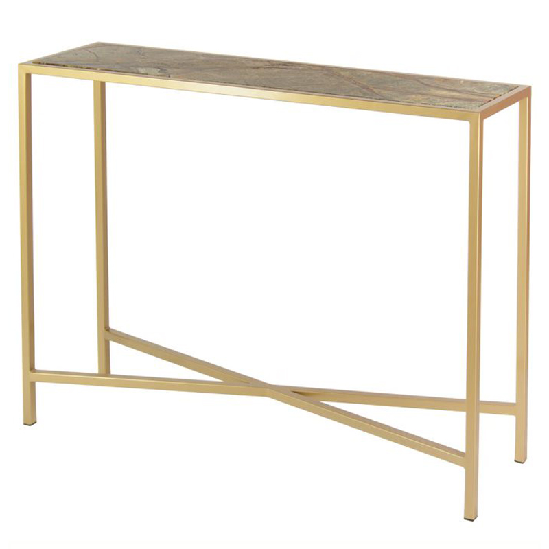 Консоль Illaria Console Золотой Коричневый Консоль Illaria Console Золотой Коричневый в Волгограде | Loft Concept