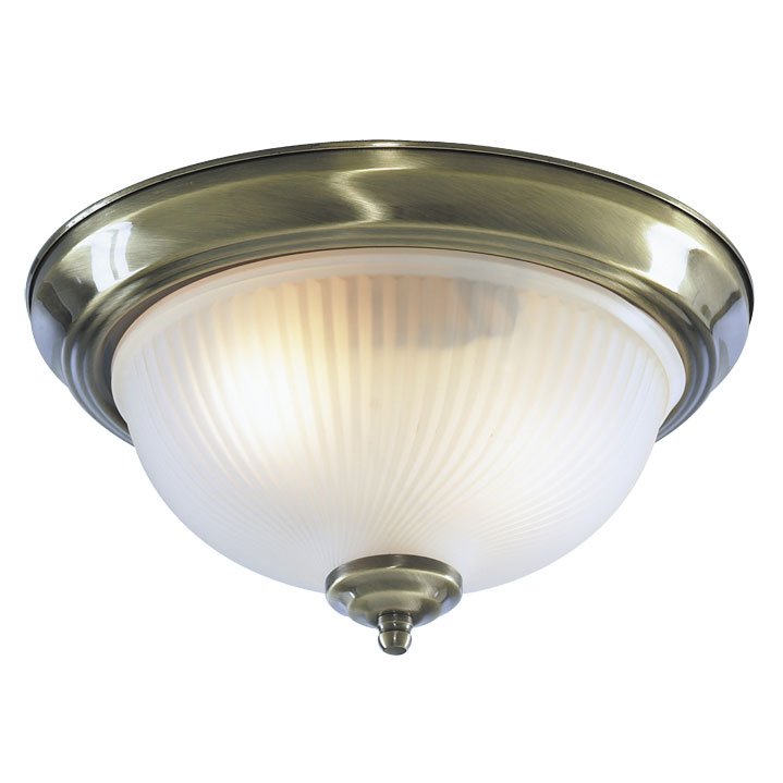 Потолочный светильник Flush Mount Ceiling Light antic milky glass Латунь Античная полированная Молочный в Волгограде | Loft Concept 