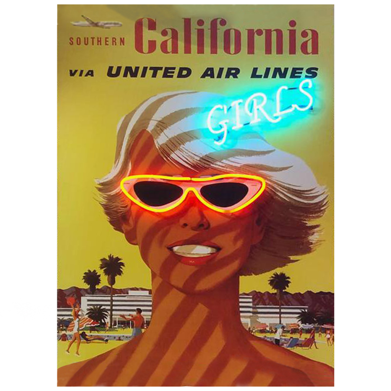 Неоновый Ретро Постер California Girls Мульти Неоновый Ретро Постер California Girls Мульти в Волгограде | Loft Concept