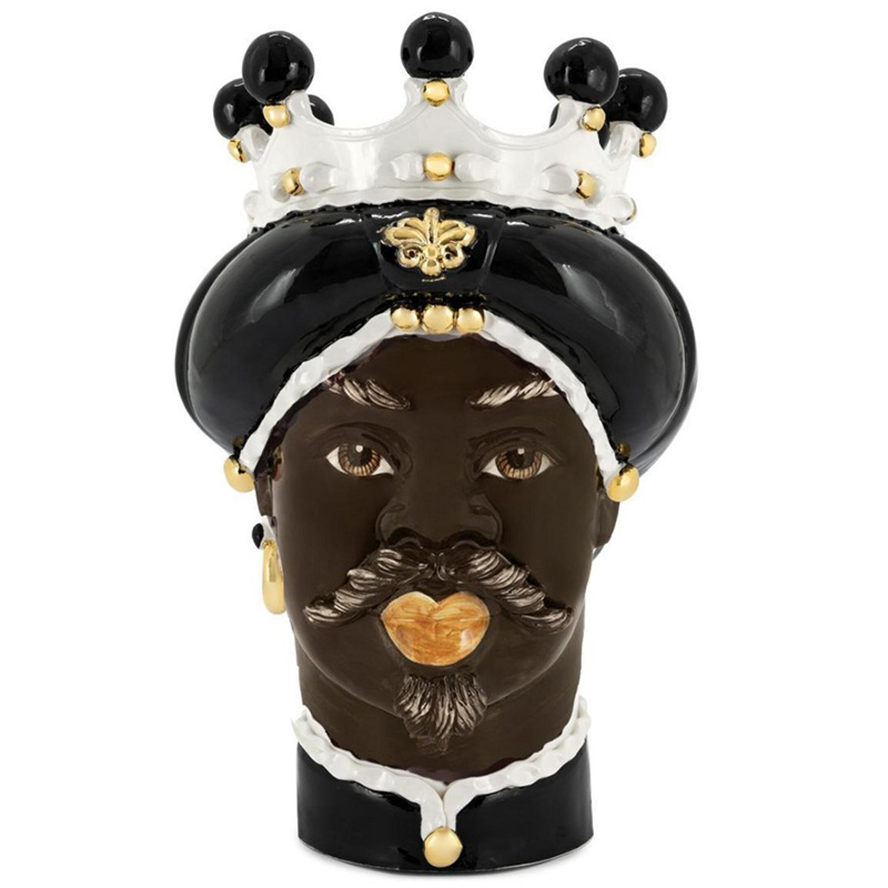 Ваза Vase Moro Man Medium New Black Черный Коричневый Золотой Ваза Vase Moro Man Medium New Black Черный Коричневый Золотой в Волгограде | Loft Concept