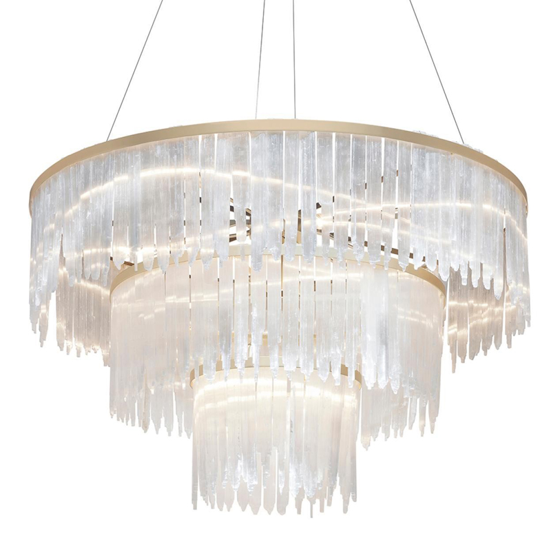 Люстра LAMP SELEN ROUND brass 120 Прозрачный белый Матовая латунь Люстра LAMP SELEN ROUND brass 120 Прозрачный белый Матовая латунь в Волгограде | Loft Concept