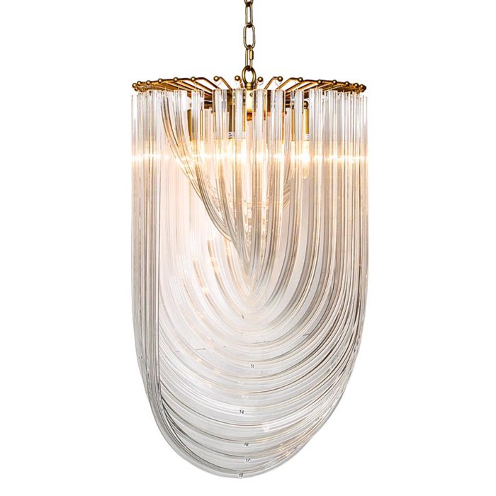 Люстра Retro Frozen Glass Chandelier 44 Champagne Золотой Прозрачное Стекло Люстра Retro Frozen Glass Chandelier 44 Champagne Золотой Прозрачное Стекло в Волгограде | Loft Concept