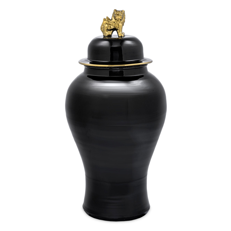 Ваза с крышкой Eichholtz Vase Golden Dragon S Черный Глянцевое золото Ваза с крышкой Eichholtz Vase Golden Dragon S Черный Глянцевое золото в Волгограде | Loft Concept