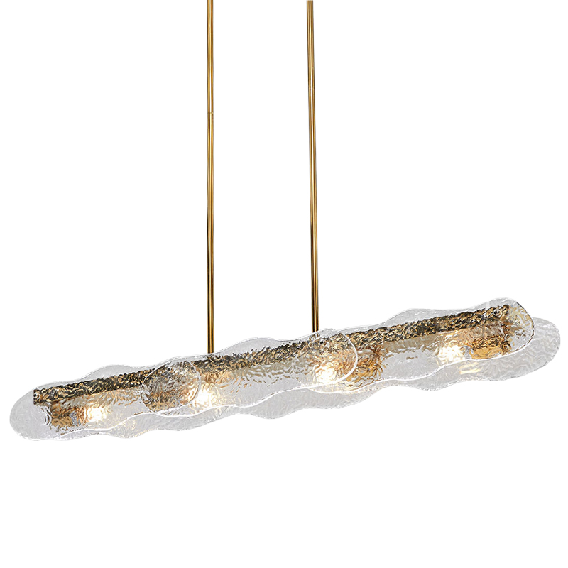 Люстра Linear Glass Clouds Chandelier Золотой Прозрачное Стекло Люстра Linear Glass Clouds Chandelier Золотой Прозрачное Стекло в Волгограде | Loft Concept