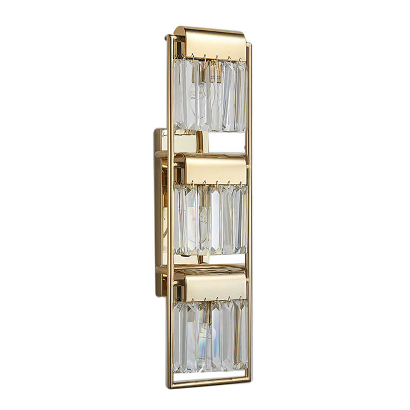 Бра Crystal Pendants gold 3 Глянцевое золото Прозрачное Стекло Бра Crystal Pendants gold 3 Глянцевое золото Прозрачное Стекло в Волгограде | Loft Concept