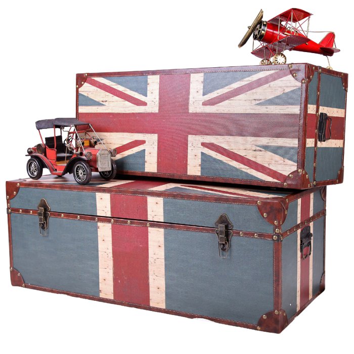 Сундук Union Jack Wooden Серый шифер Красный Сундук Union Jack Wooden Серый шифер Красный в Волгограде | Loft Concept