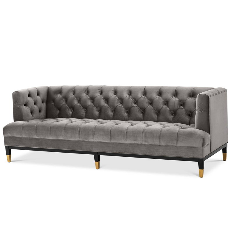 Диван Eichholtz Sofa Castelle grey Серый Черный Латунь Диван Eichholtz Sofa Castelle grey Серый Черный Латунь в Волгограде | Loft Concept